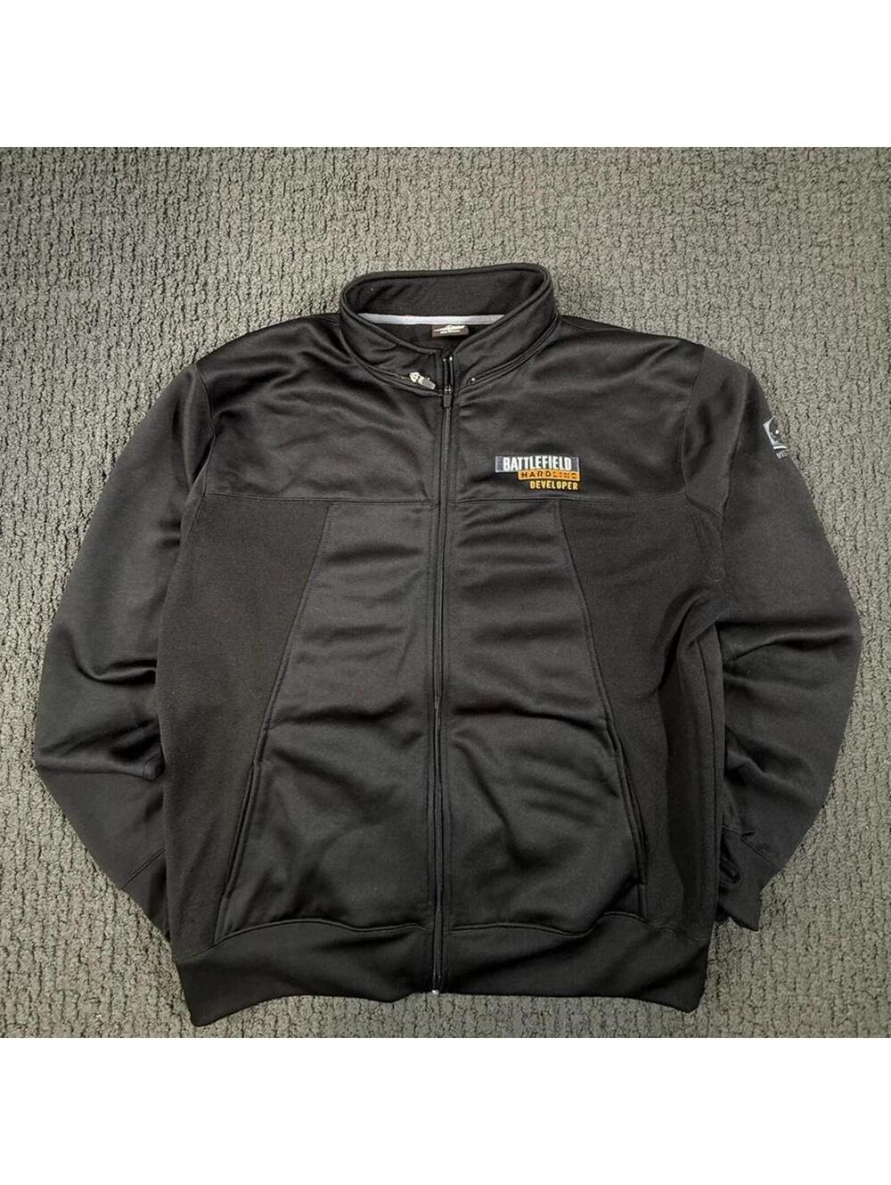 EXPEDITION SERIES Black Embroider Graphic Collared Zip Up XL